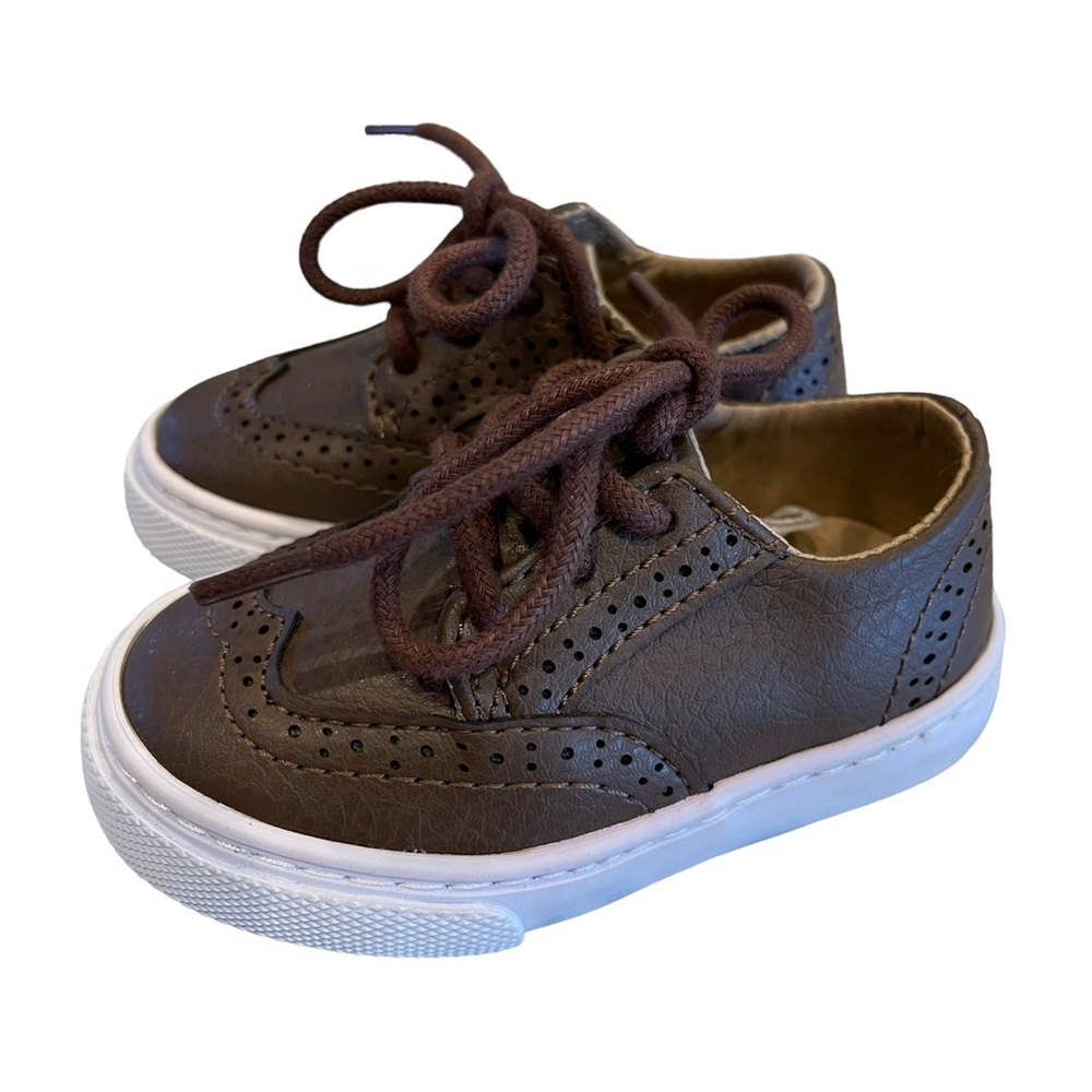 Janie and Jack Wingtip Sneaker Brown - Size 4